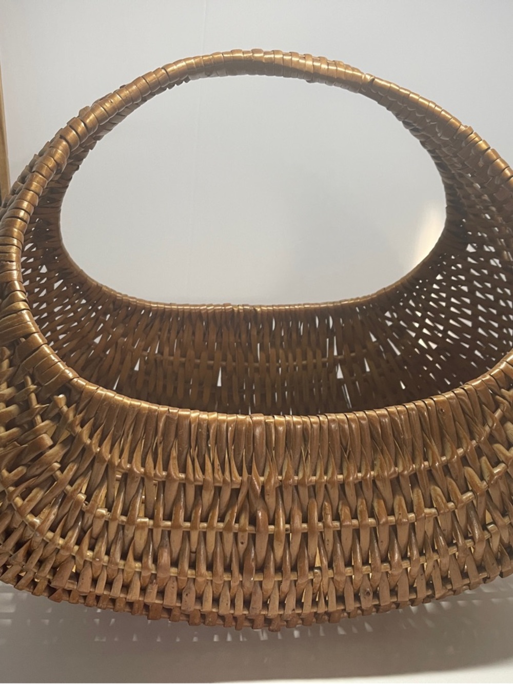Vintage Woven Wicker Market Basket Tabletop Display Gondola Basket